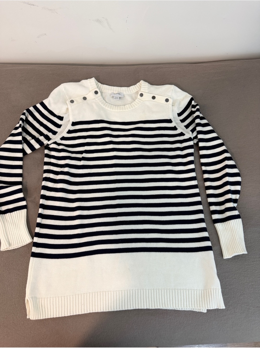 Seraphine Nautical Cotton Maternity & Nursing Sweater L
